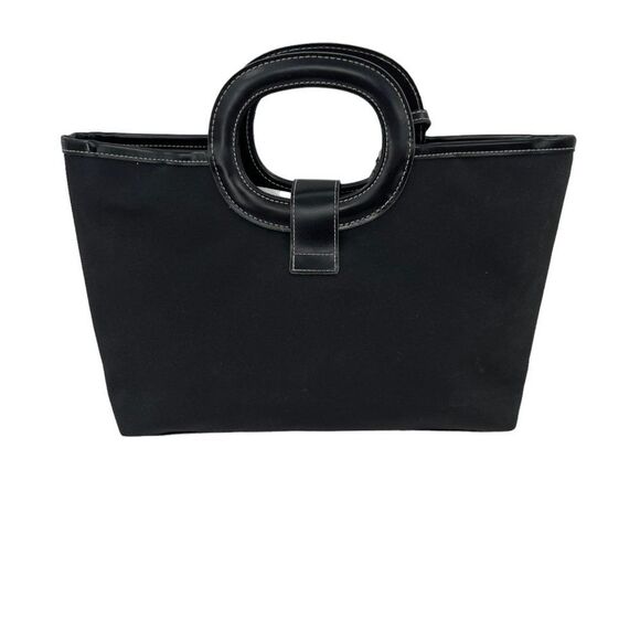 ESTÉE Lauder Black Satchel/Tote Bag with Matching Make-up/Lip Stick Case Fob - Picture 6 of 16
